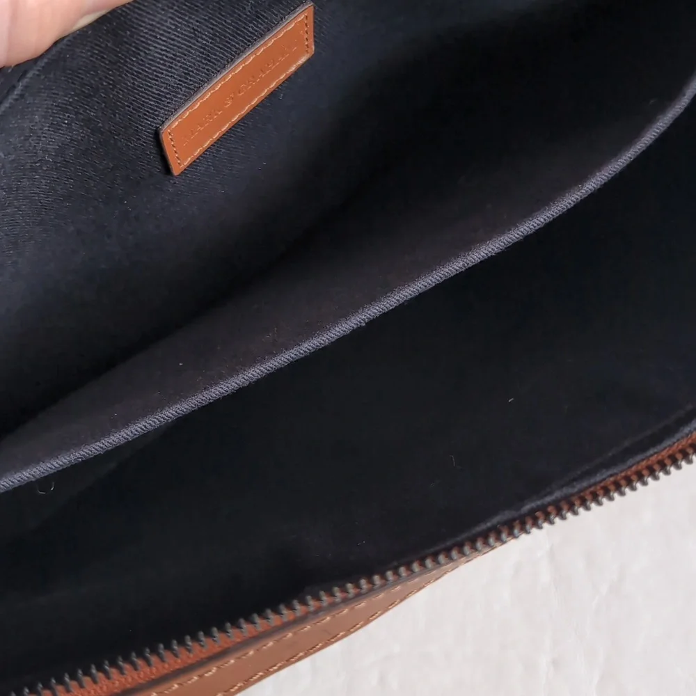 MARK & GRAHAM Leather Laptop Zippere Case Sleeve in Camel Colorway